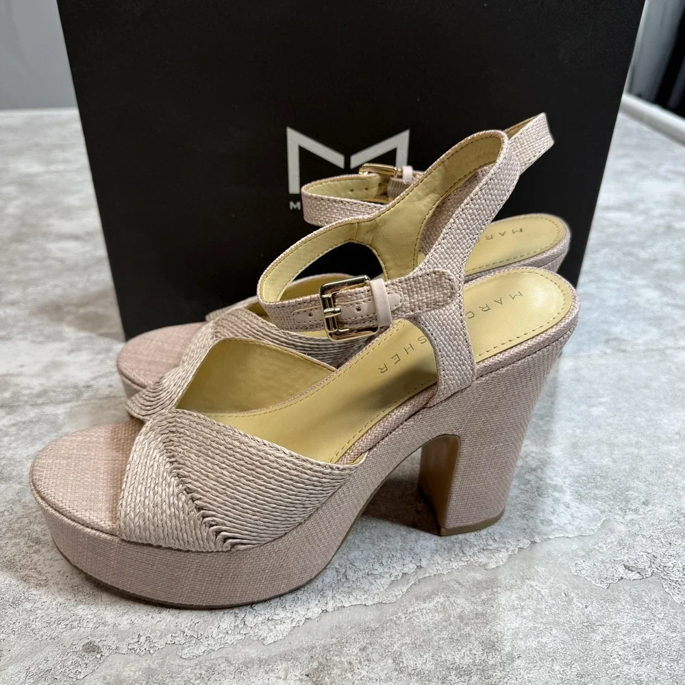 Marc Fisher LTD Sandals Womens Size‎ 9 Light Pink Starla Platform Heel MLSTARLA